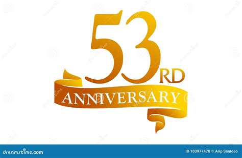 53 Year Ribbon Anniversary Stock Vector Illustration Of Greeting