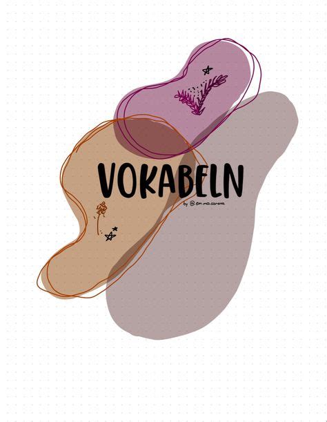 Vokabeln Deckblatt Aesthetic