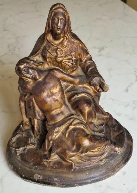 Ancienne Statue Pieta Madonne Vierge Sacr Coeur De Marie En Pl Tre