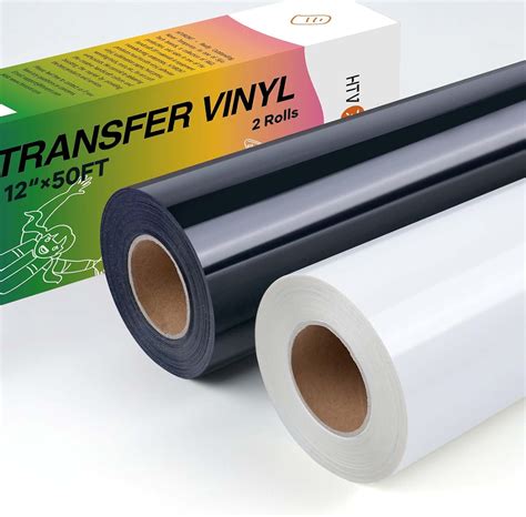 Htvront White And Black Heat Transfer Vinyl Htv Roll 12 X