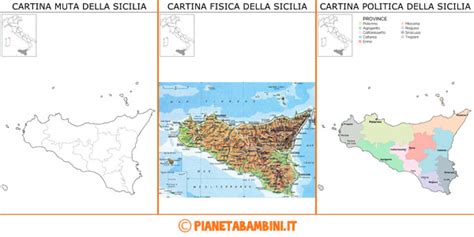 Cartina Muta Fisica E Politica Della Sicilia Da Stampare