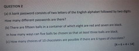 Solved Question A A Bank Password Consists Of Two Chegg