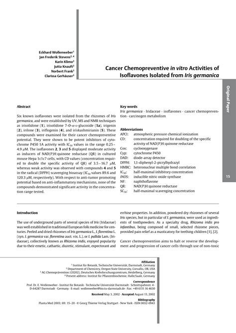 Pdf Cancer Chemopreventive In Vitro Activities Of Isoflavones