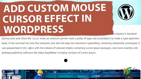 How To Add Custom Mouse Cursor Effects In Wordpress Using Code Youtube