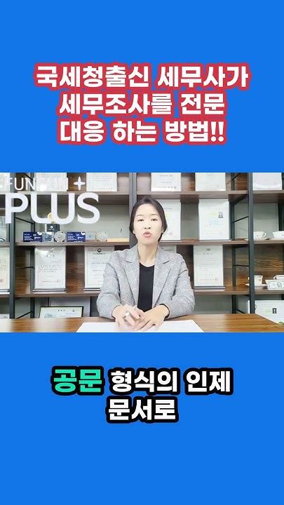 국세청출신세무사 가 세무조사 를 대응 하는 바법은 Youtube