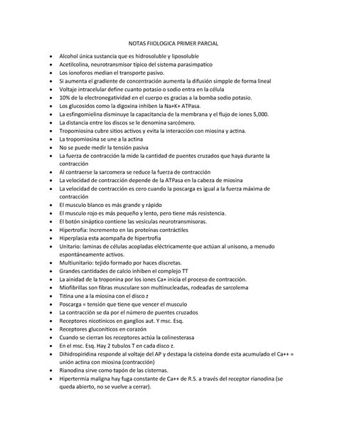 Notas fisiología primer parcial NOTAS FIIOLOGICA PRIMER PARCIAL