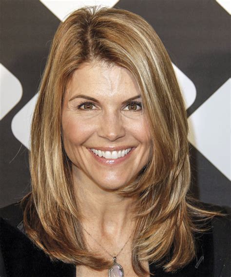 Lori Loughlin Long Straight Casual Hairstyle Light Ash Brunette Hair