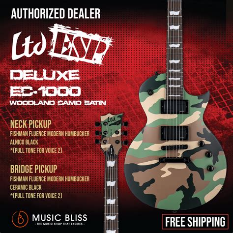 Esp Ltd Deluxe Ec 1000 Electric Guitar Woodland Camo Satin Music