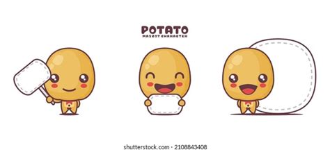 Potato Cartoon Mascot Illustration Blank Board Stock Vector Royalty Free 2108843408 Shutterstock