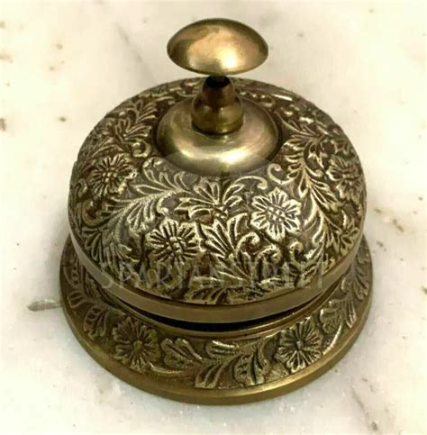 Vintage Brass Service Bell Counter Call Office Top Hotel Table