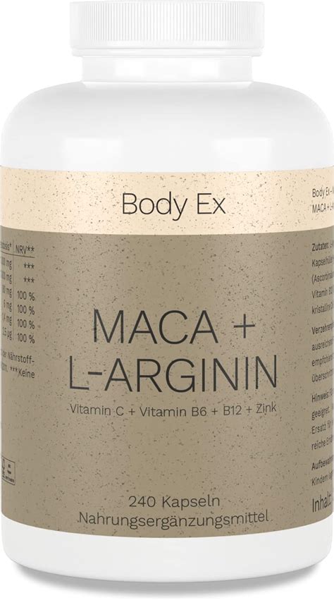 Body Ex Maca Kapseln Mg L Arginin Mit Vitamin C B B Zink