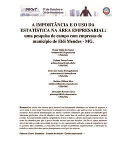 A IMPORTÂNCIA E O USO DA ESTATÍSTICA NA ÁREA a import 194 ncia e o