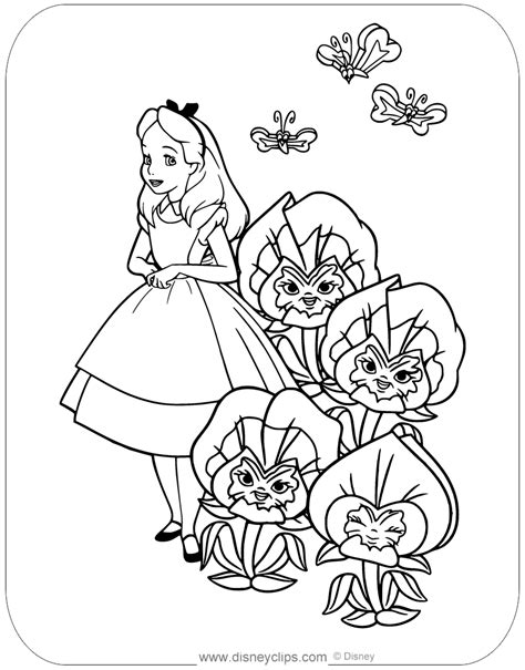 Free Printable Alice In Wonderland Coloring Pages Disneyclips