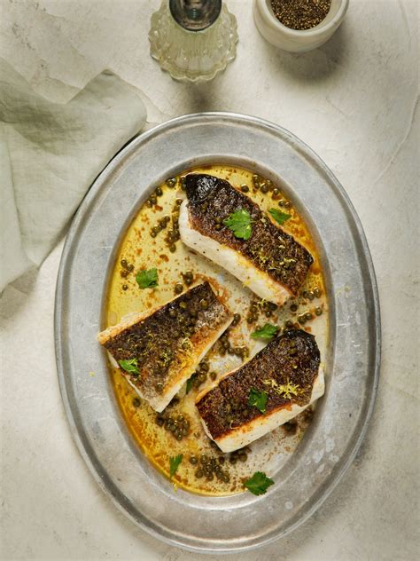 Heston Blumenthals Aquna Murray Cod With Lemon Butter And Capers Aquna