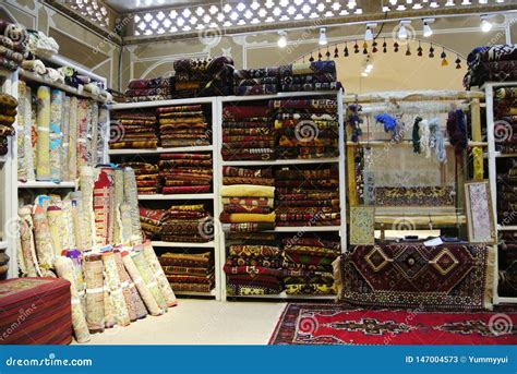 Traditional Iranian Carpets Shop In Local Village Yazd Iran Stock