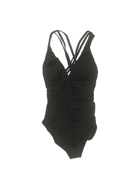 La Blanca Solid Black One Piece Swimsuit Size 8 55 Off Thredup