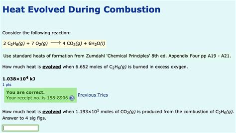 Solved Heat Evolved During Combustion Consider The Following Chegg