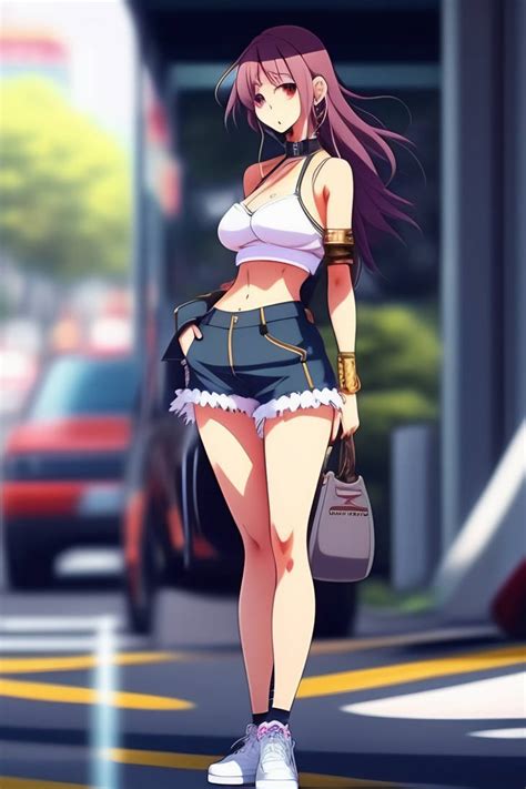 Sexy Girl In Shorts In Modern Anime Style By Nomadadigital On Deviantart