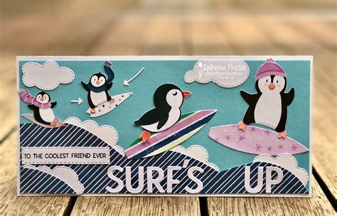 Stampin Up Surf S Up Penguin Playmates Dsp Card What Cathy Made