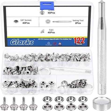 Amazon Glarks Pcs Canvas Snap Button Kit Stainless Steel Marine