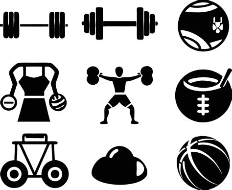 Set Of Gym Fitness Sports Icon Illustration Bodybuilding Health Body Fit 47484369 Vector