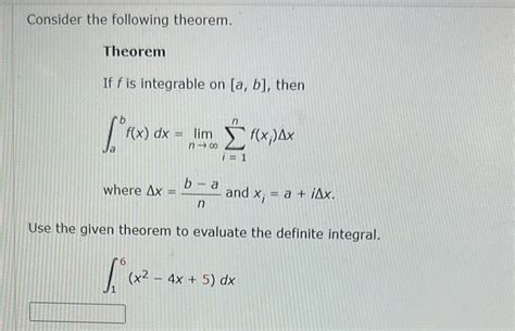 Solved Consider The Following Theorem Theorem If F Is Integrable On