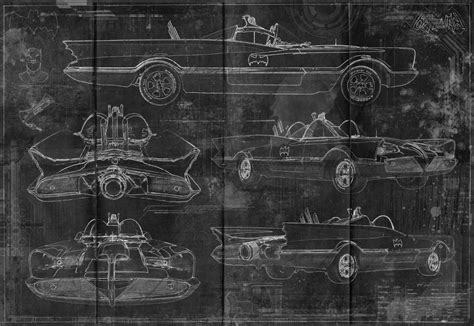 Batman Original 1966 Batmobile Blueprint Art Print A2 - Etsy Ireland