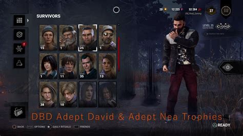 Dead By Daylight Adept David And Adept Nea Survivor Trophy Achievement