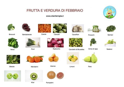 Febbraio Calendario Di Frutta E Verdura Vita In Famiglia