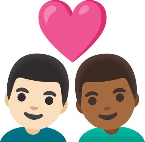 Couple With Heart Man Man Light Skin Tone Medium Dark Skin Tone