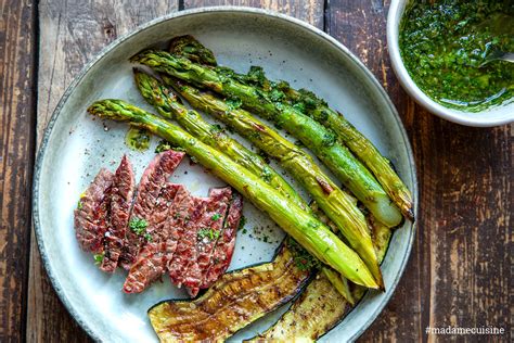 Gegrillter Gr Ner Spargel Mit Chimichurri Madame Cuisine