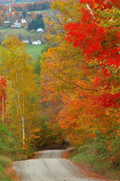 Vermont Country Road in Autumn - New England