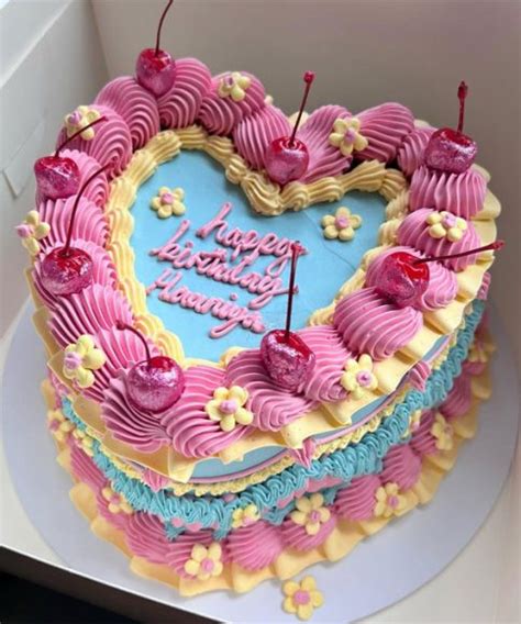 40 Delightful Lambeth Birthday Cake Ideas Blue Pink And Yellow Heart