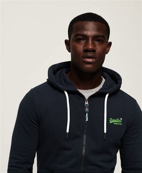 Mens Orange Label Lite Zip Hoodie In Royal Navy Superdry