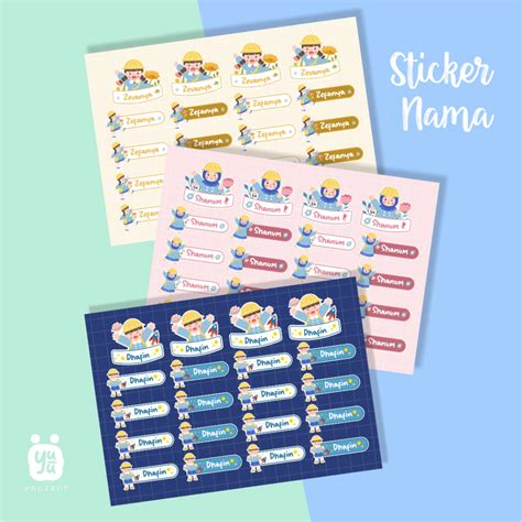 Jual Stiker Nama Aestetik Free Custom Sticker Label Buku Aesthetic