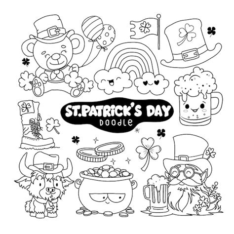 Premium Vector Hand Drawn Of St Patricks Day Themed Doodle Collection