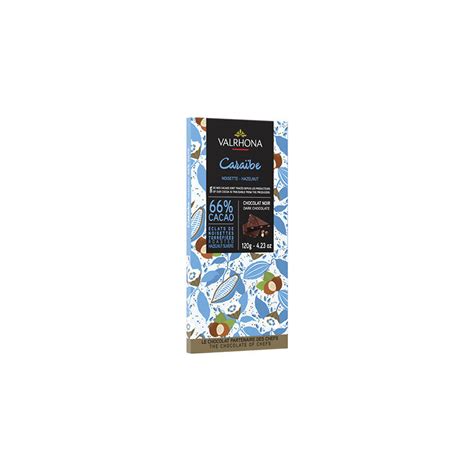 Valrhona Dark Chocolate Bars Caraibe 66 With Hazelnut