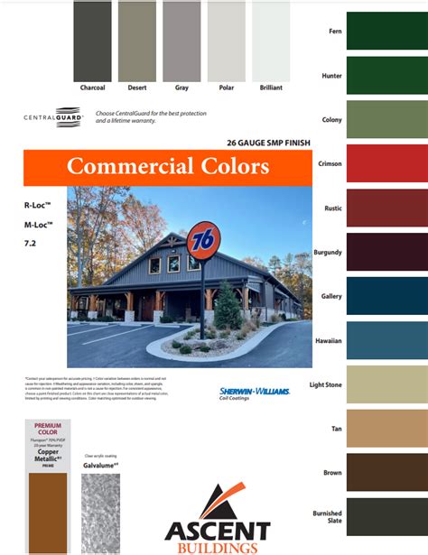 Commercial Color Chart Ascent Buildings Llc