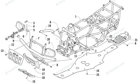 Arctic Cat ATV 2002 OEM Parts Diagram For Frame And Related Parts