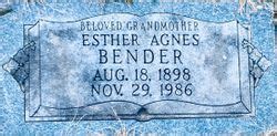 Esther Agnes Wolfe Bender M Morial Find A Grave