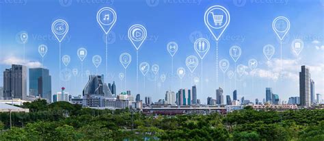 Panorama View Of Smart City And Wireless Communication Network