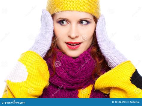 Beautiful Girl In Warm Clothing Stock Image Image Of Dress Beauty