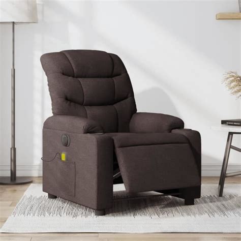 Zerodis Fauteuil De Massage Inclinable Lectrique Marron Fonc Tissu