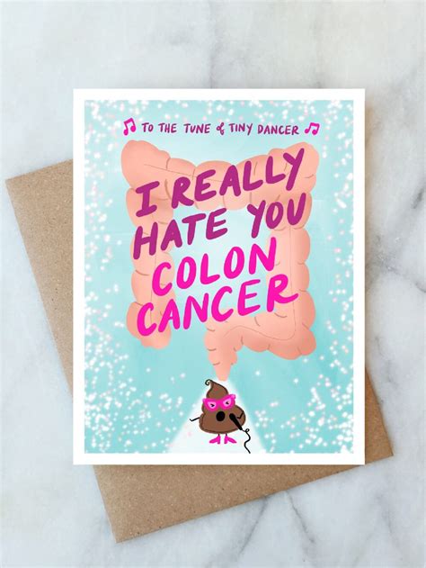 Colon Cancer Card Funny Colon Cancer Colorectal Cancer Etsy