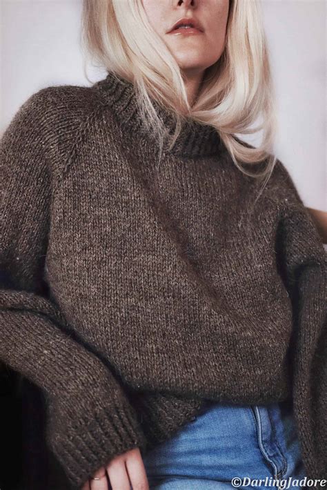 Sweater Knitting Pattern Easy Pullover Darling Jadore Weekend Sweater