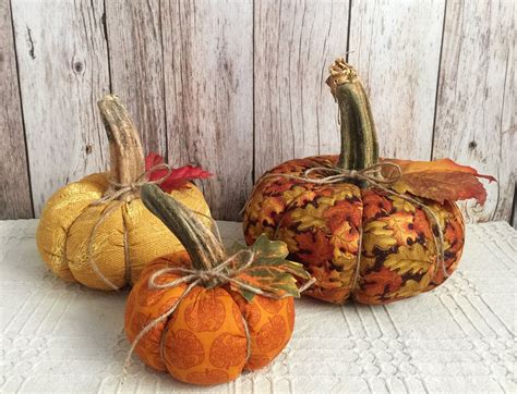 Excited To Share This Item From My Etsy Shop 3 Fall Fabric Pumpkins