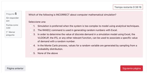 Solved Tiempo Restante Which Of The Following Is Chegg