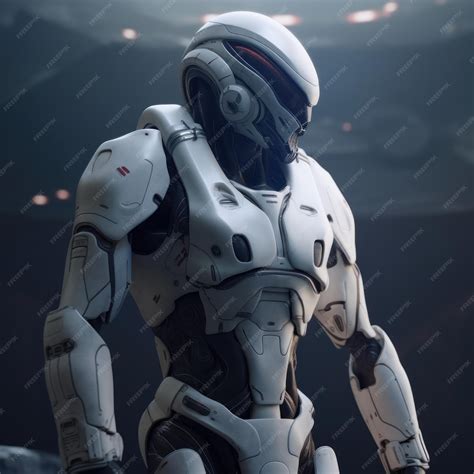 Premium Photo Soldier In Futuristic Space Armor Science Fiction White