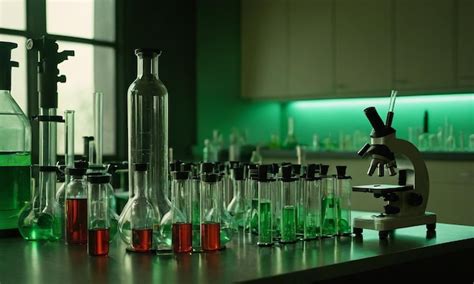 An Image Of A Detailed Science Experiment Setup On A Lab Table