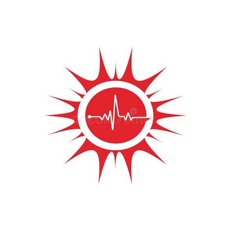 Heart Pulse Logo Template Vector Symbol Stock Illustration